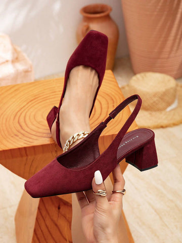 Women's New Chunky Heel Backless Buckle Commuter Shoes