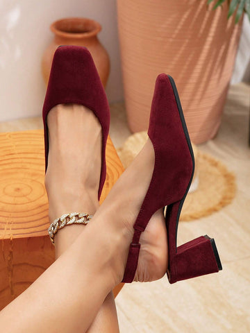 Women's New Chunky Heel Backless Buckle Commuter Shoes