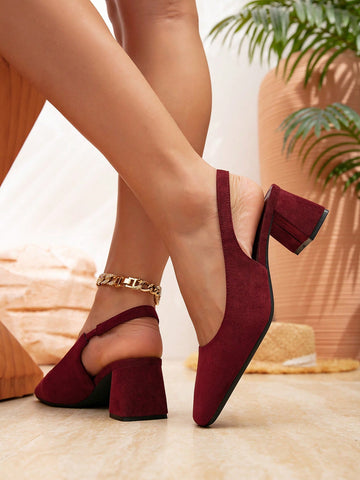 Women's New Chunky Heel Backless Buckle Commuter Shoes