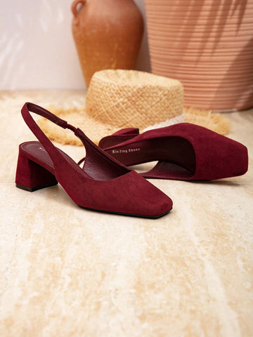 Women's New Chunky Heel Backless Buckle Commuter Shoes