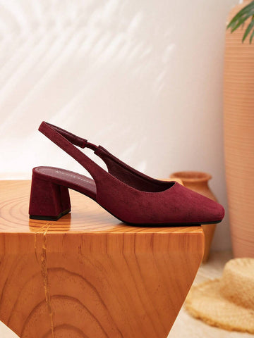 Women's New Chunky Heel Backless Buckle Commuter Shoes