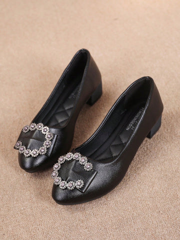 Women's New Chunky Heel Dress Pumps, French Style