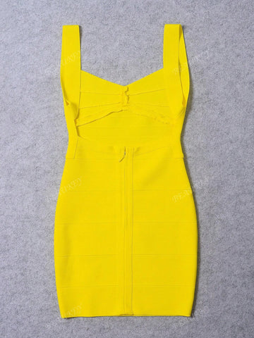 Women's New Sexy Backless Spaghetti Strap Bandage Party Dress