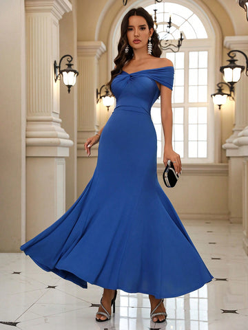 Twist Detail Long Mermaid Hem Dress