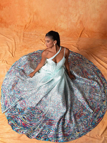 Women's One Shoulder Hollow Out Sleeveless Maxi French Style Elegant Evening Dress With High Side Slit