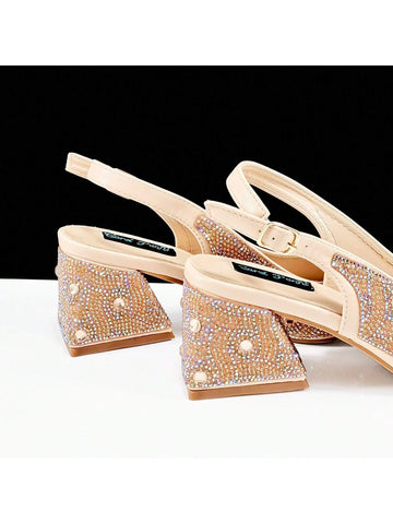 Women's Open Toe High Heel Shoes & Trapezoid Hard Case Clutch Bag Set, Spiral Floral Decor