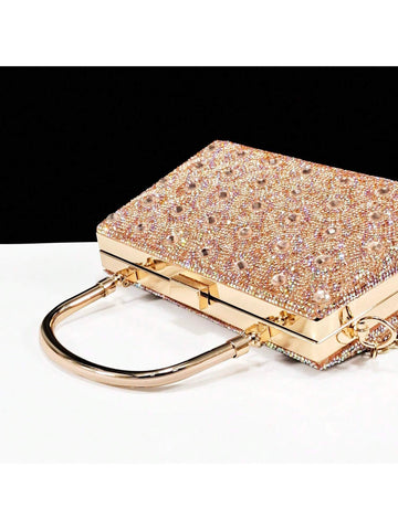 Women's Open Toe High Heel Shoes & Trapezoid Hard Case Clutch Bag Set, Spiral Floral Decor