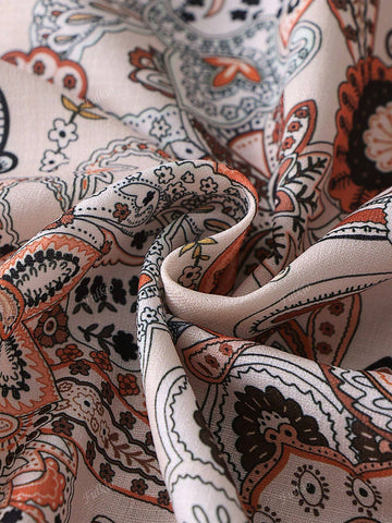 Women's Paisley Print Fashionable Elegant Casual Loose Long Sleeve Shirt