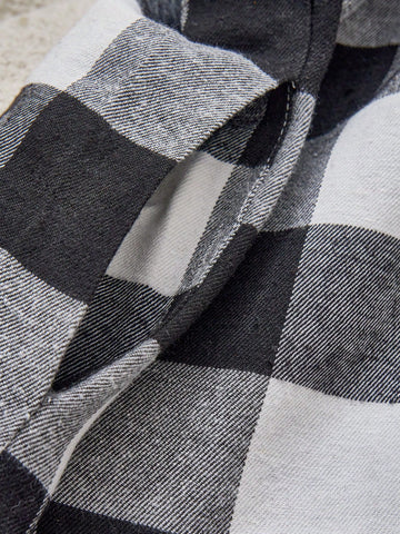 Women's Plaid Mid-Length Loose Pocketed Shacket