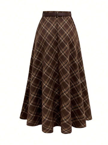 Women's Plaid Print Skirt
