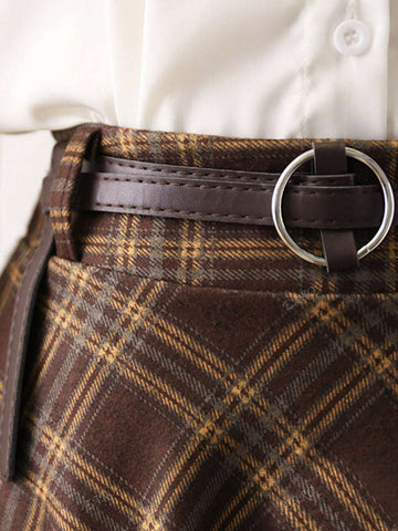 Women's Plaid Print Skirt