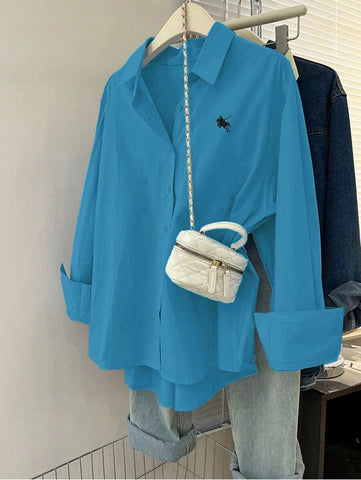 Women's Plain Color Fashion Blouse, Suitable For Summer