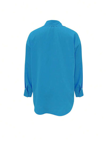 Women's Plain Color Fashion Blouse, Suitable For Summer