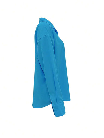 Women's Plain Color Fashion Blouse, Suitable For Summer