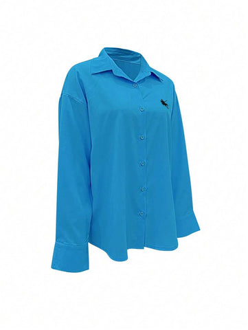 Women's Plain Color Fashion Blouse, Suitable For Summer