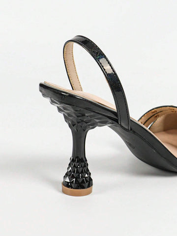 Women's Pointed Toe Backless High Heel Sandals, Trendy Summer, Autumn, Winter
