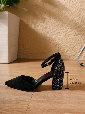 Women's Pointed Toe Color-Block Chunky Heel Elegant Party Simple Outdoor Comfortable