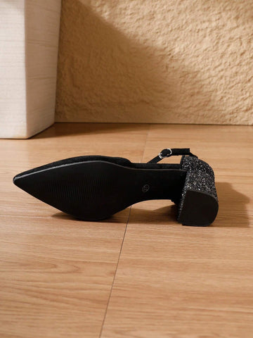 Women's Pointed Toe Color-Block Chunky Heel Elegant Party Simple Outdoor Comfortable