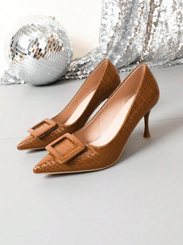 Women's Pointed Toe High Heel Casual Elegant Dress Shoes, Autumn