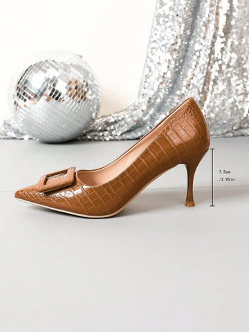 Women's Pointed Toe High Heel Casual Elegant Dress Shoes, Autumn