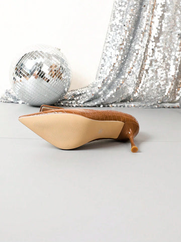 Women's Pointed Toe High Heel Casual Elegant Dress Shoes, Autumn
