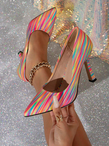 Women's Pointed Toe High Heel Shoes, Fashionable Sexy Dress Pumps, Slim Stilettos, Versatile