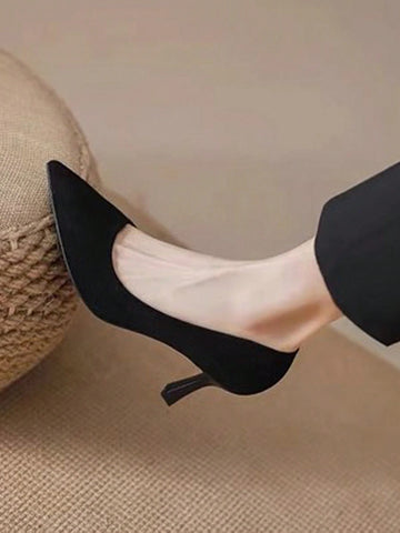 Women's Pointed Toe High Heel Shoes, Korean Style Ol Work Suede Stilettos