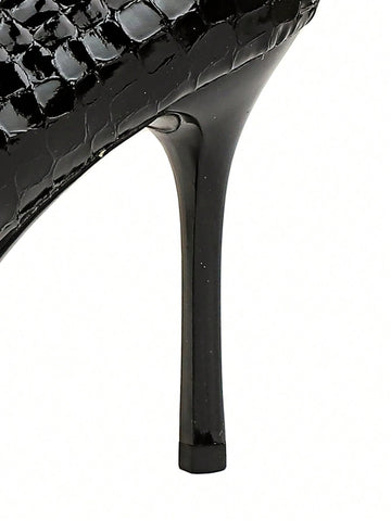 Women's Pointed Toe High Heeled Pumps With Gorgeous Rhinestone Decor