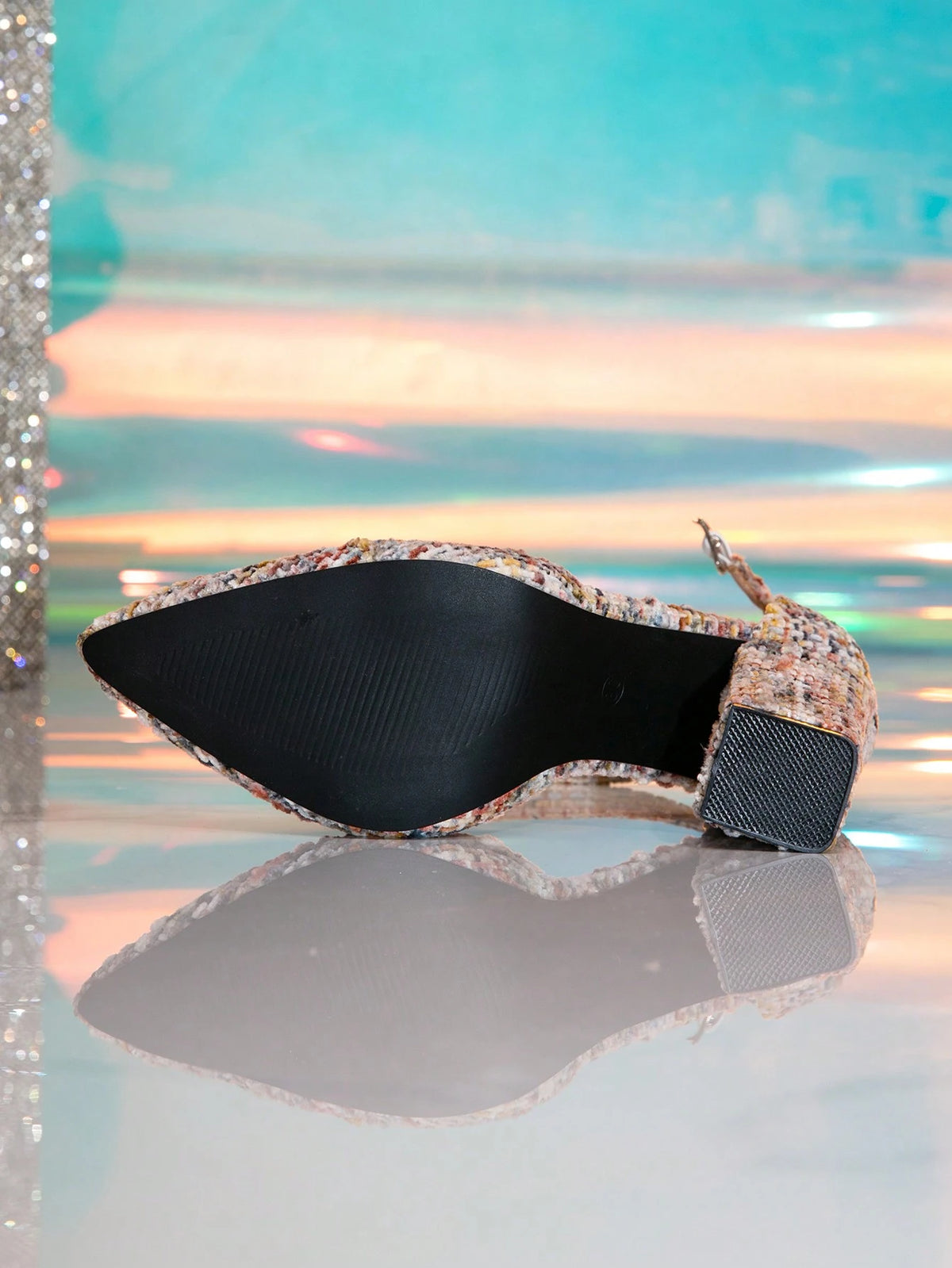 Women's Pointed Toe Hollow Out Ankle Strap Chunky Heel Super High Heels