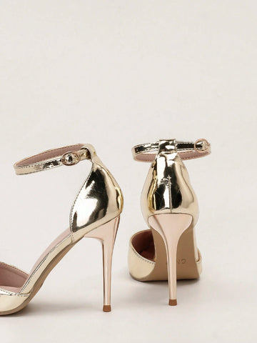 Women's Pointed Toe Hollow Out One-Strap High Heeled Sandals