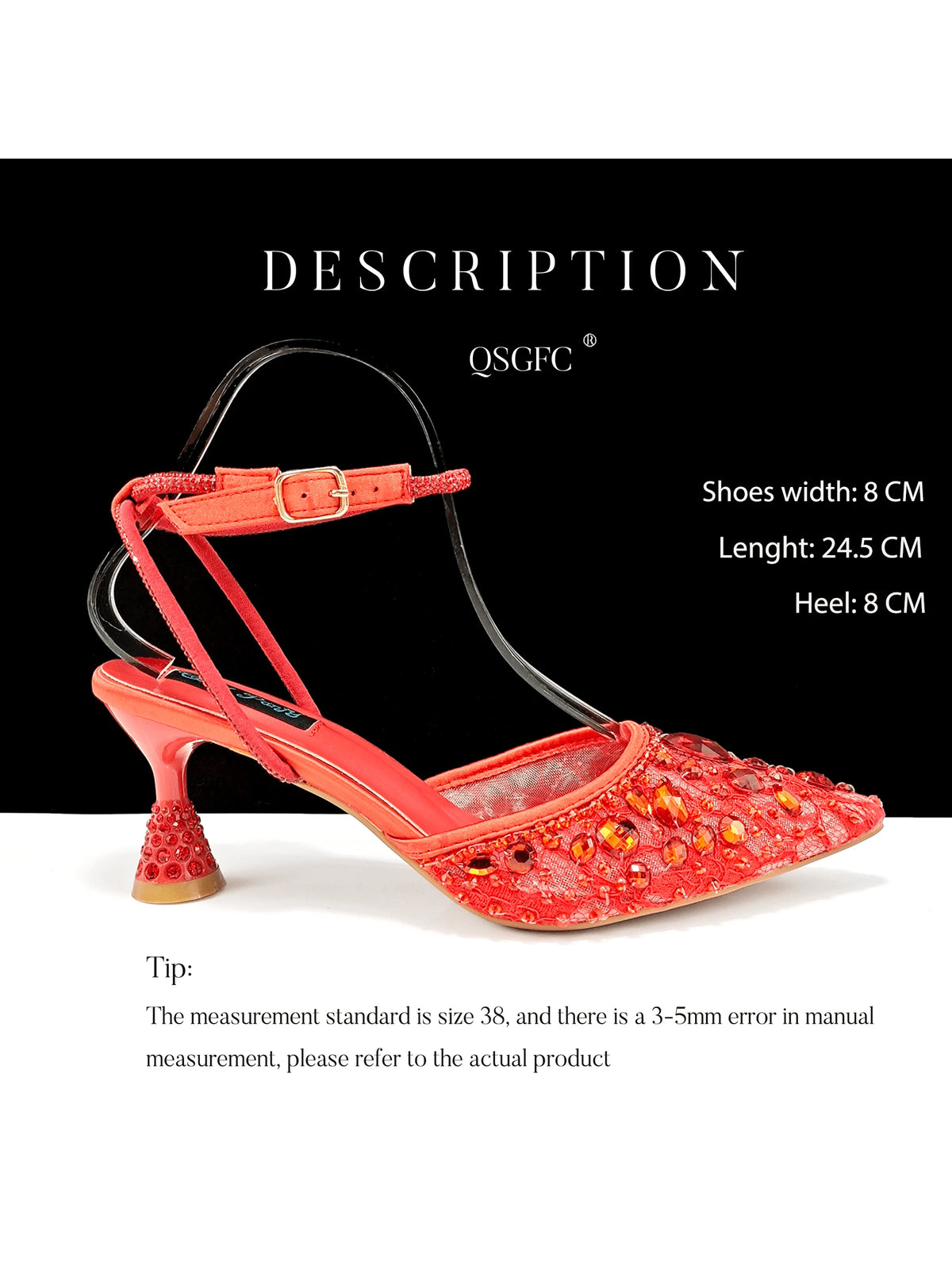 Women's Pointed Toe Shoes & Bag Set, Lightweight & Breathable, Ankle Strap, Minimalist