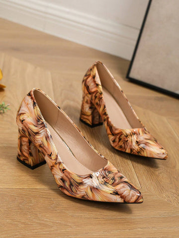 Women's Pointed Toe Slip-On High Heels Pumps, For Everyday