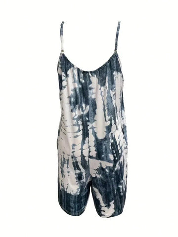 Women's Printed Casual Vacation Style Summer Jumpsuit With Straps