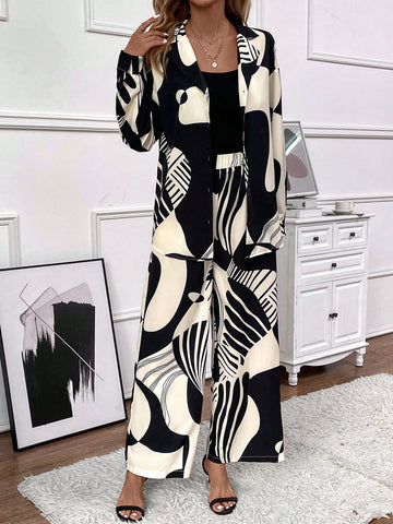 Women's Printed Shirt And Pants Set