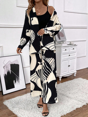 Women's Printed Shirt And Pants Set