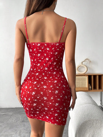 Women's Printed Spaghetti Strap Dress