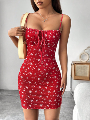 Women's Printed Spaghetti Strap Dress