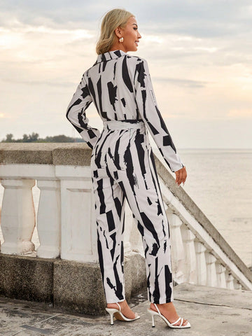 Women's Random Print Jumpsuit