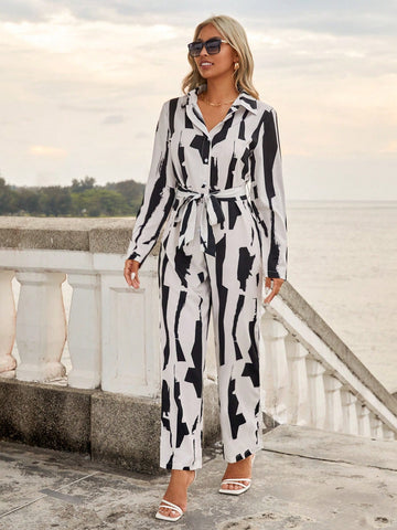 Women's Random Print Jumpsuit
