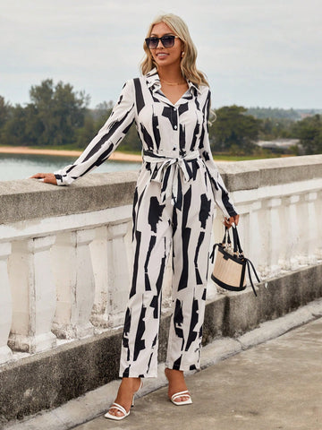 Women's Random Print Jumpsuit