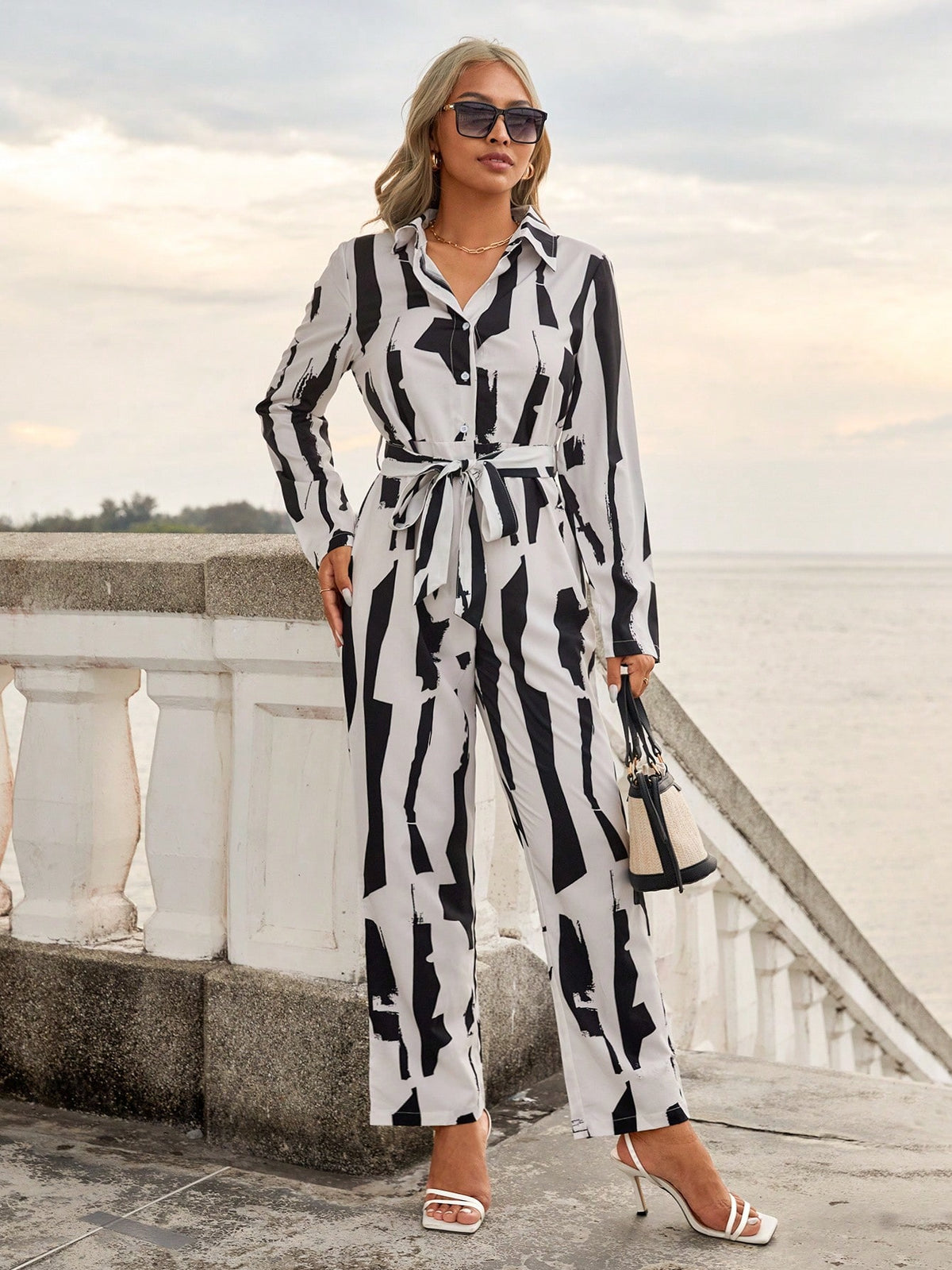 Women's Random Print Jumpsuit