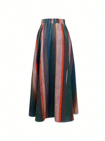 Women's Random Printed Casual Loose A-Line Skirt