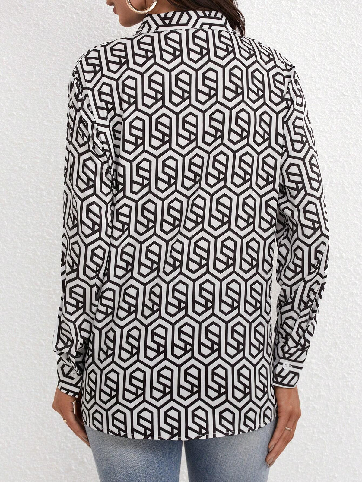 Women's Random Printed Simple Daily Long Sleeve Shirt