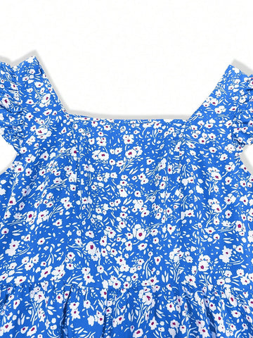 Women's Random Printed Square Neck Casual Dress