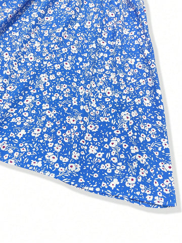 Women's Random Printed Square Neck Casual Dress