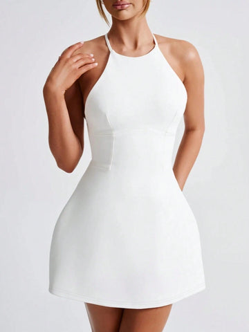 Women's Sexy Backless Spaghetti Strap A-Line Slip Dress, Summer