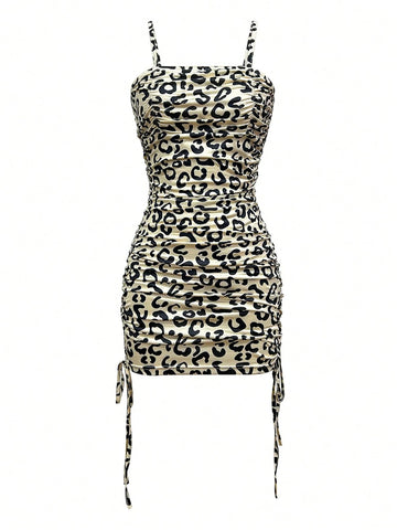 Women's Sexy Fashion Leopard Print Slip Dress