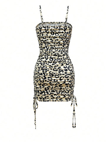 Women's Sexy Fashion Leopard Print Slip Dress