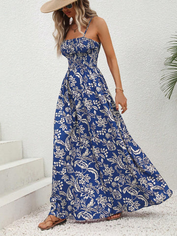 Women's Sexy Modern Bohemian Holiday Casual Stretch Print Mini Halter Dress
