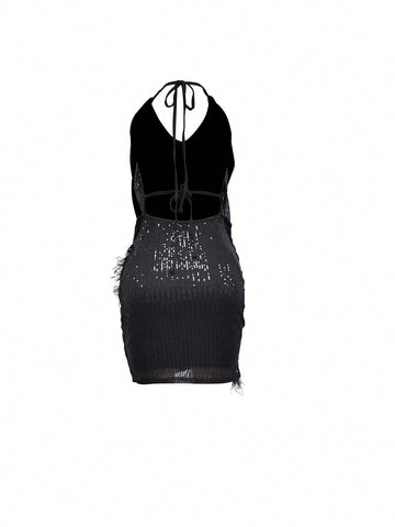 Women's Sexy Sequin Spaghetti Strap Dress